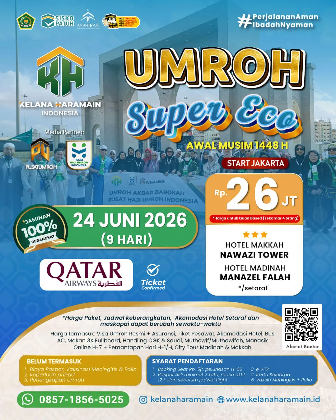 Umroh Silver 24 Juni 2026 via Qatar Airways