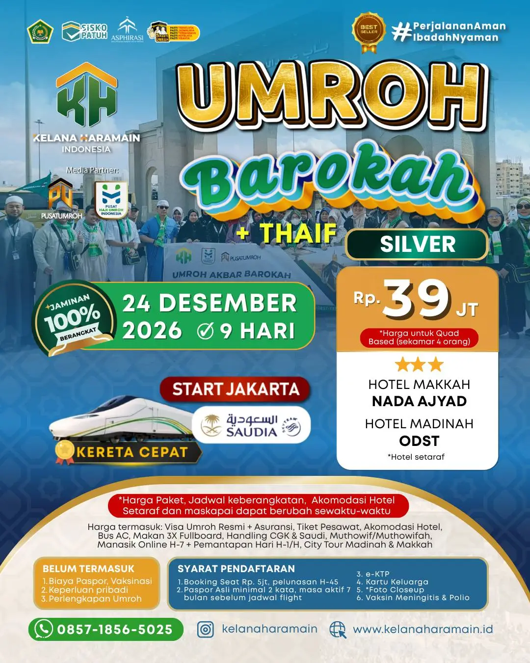 Umroh Silver 24 Desember 2026 via Saudi Airlines