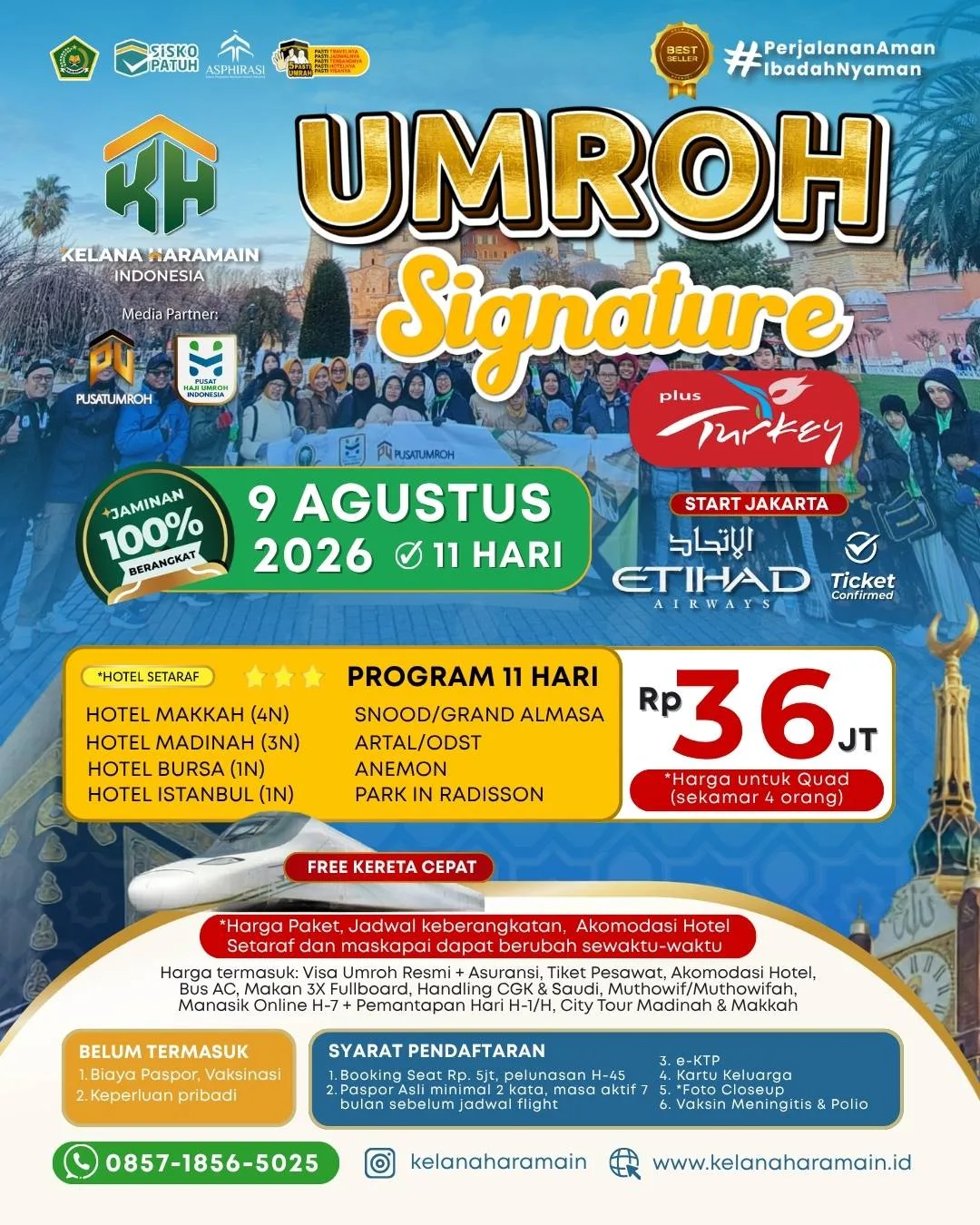 Umroh Plus Turki 9 Agustus 2026 11 Hari