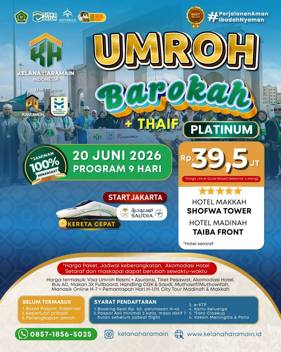 Umroh Platinum 20 Juni 2026 via Saudi Airlines