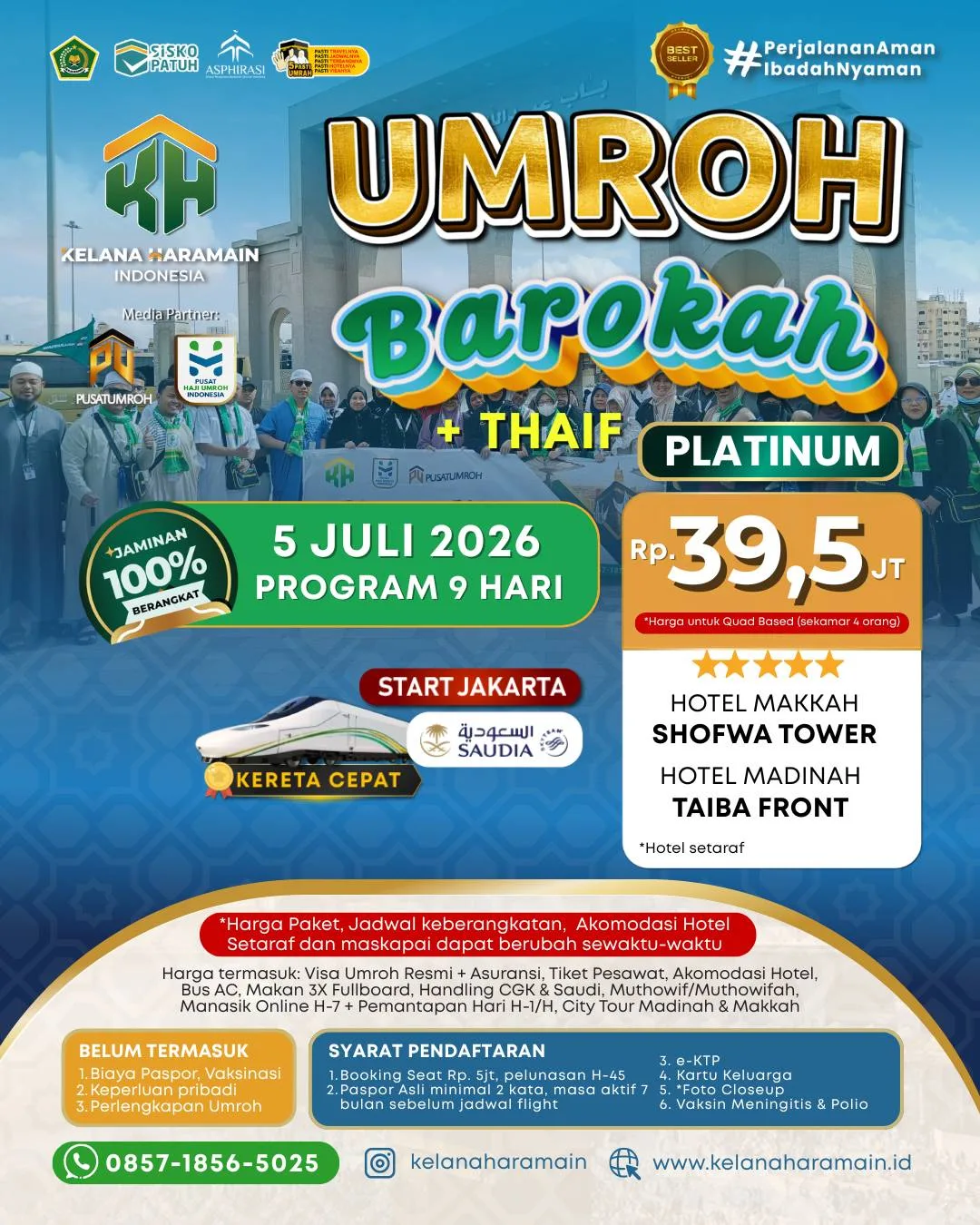 Umroh Platinum 5 Juli 2026 via Saudi Airlines